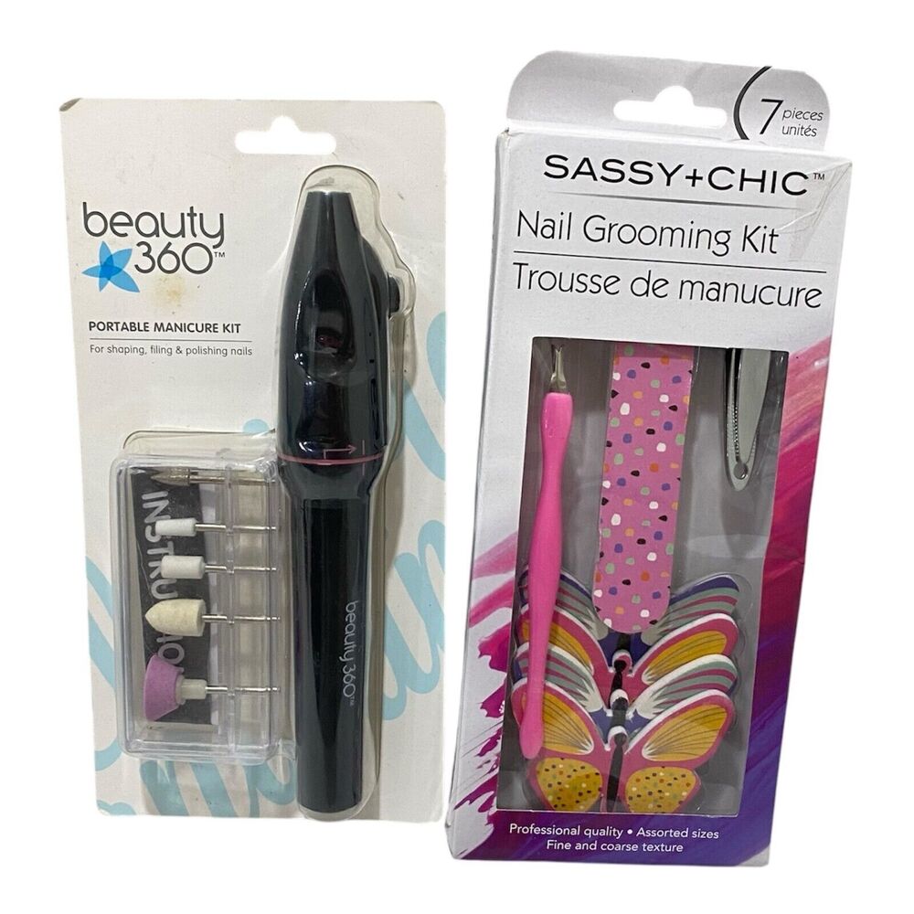 Finger Nail Manicuring Starter Kit with Portable Kit and Hand Files and Clipper